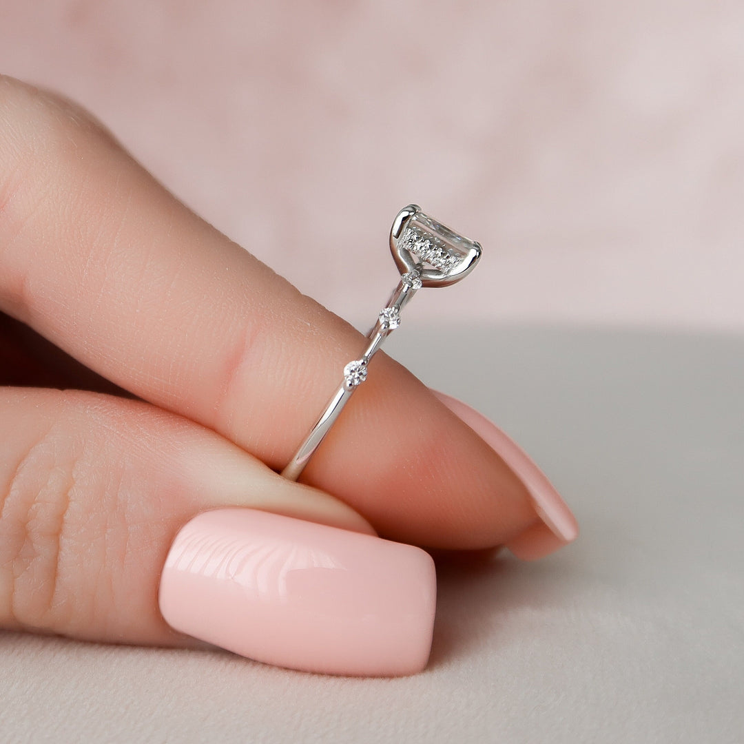 Marquise Cut Cluster Styled Lab Grown Bridal Ring Set