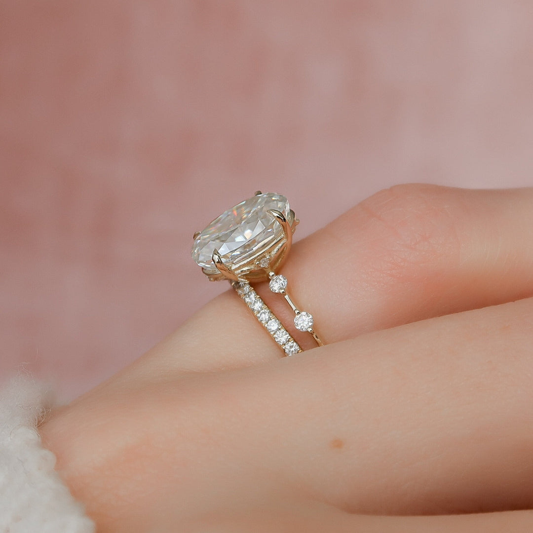 Marquise Cut Cluster Styled Lab Grown Bridal Ring Set