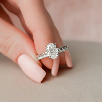 Marquise Cut Cluster Styled Lab Grown Bridal Ring Set