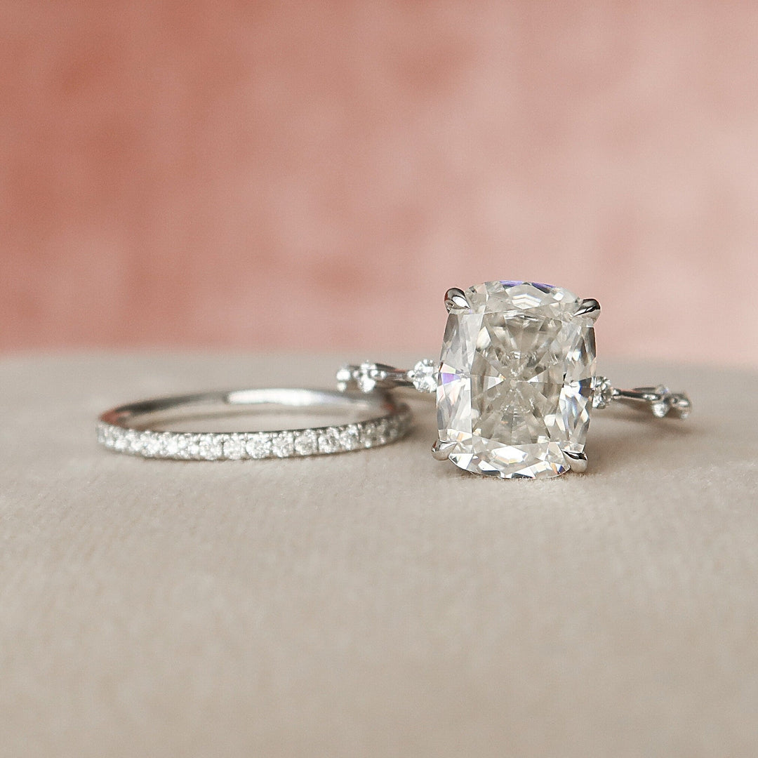 Marquise Cut Cluster Styled Lab Grown Bridal Ring Set