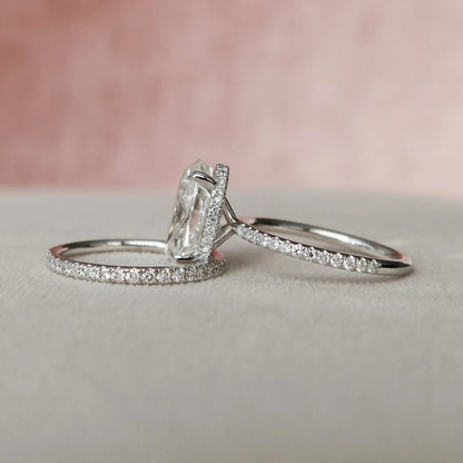 Marquise Cut Cluster Styled Lab Grown Bridal Ring Set