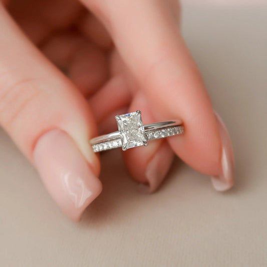 Marquise Cut Cluster Styled Lab Grown Bridal Ring Set