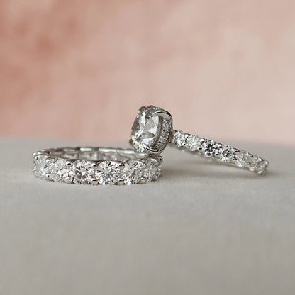 Marquise Cut Cluster Styled Lab Grown Bridal Ring Set