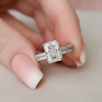 Marquise Cut Cluster Styled Lab Grown Bridal Ring Set
