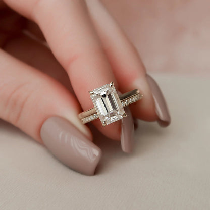 Marquise Cut Cluster Styled Lab Grown Bridal Ring Set