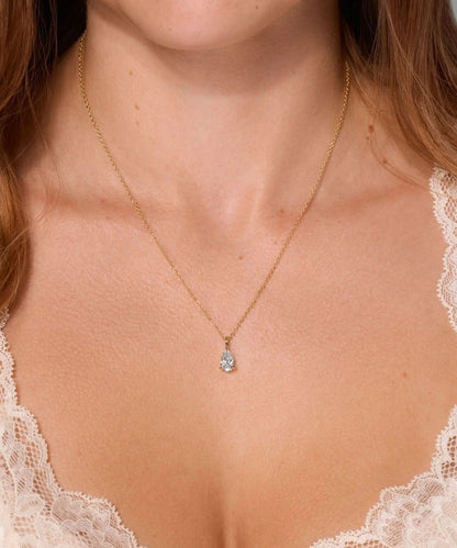 Pear Solitaire Necklace