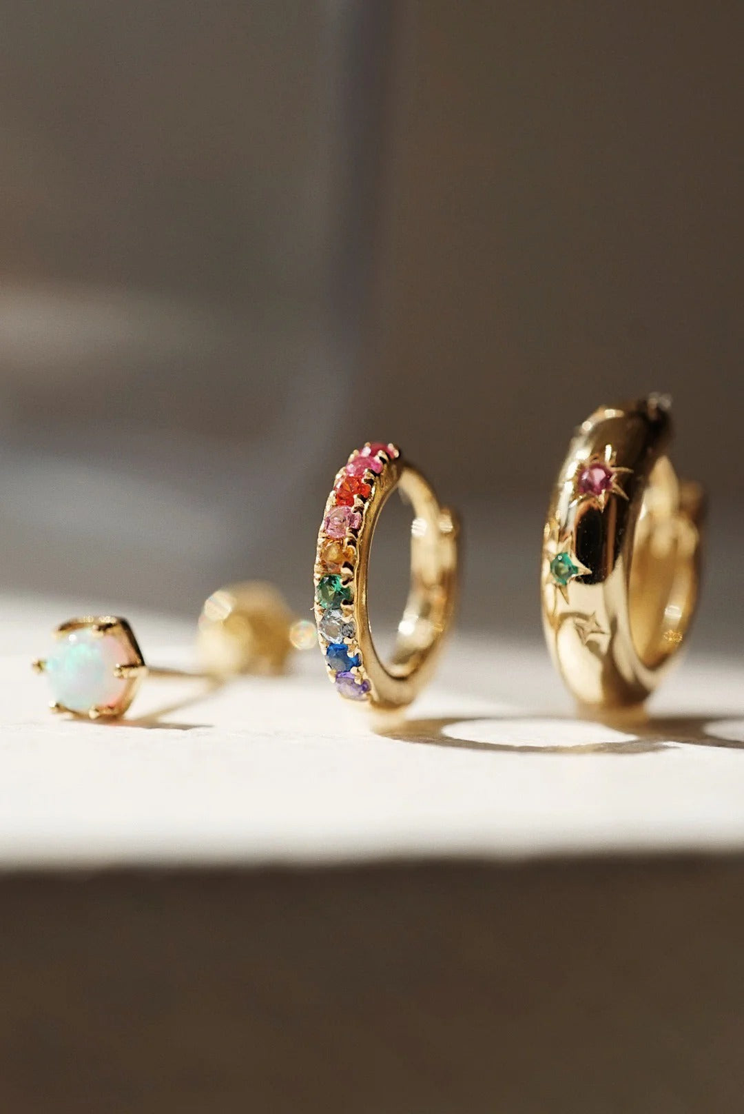 Rainbow Hoop Earrings