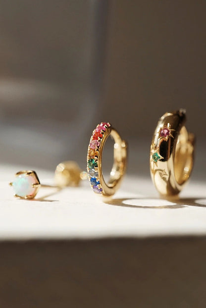 Rainbow Hoop Earrings