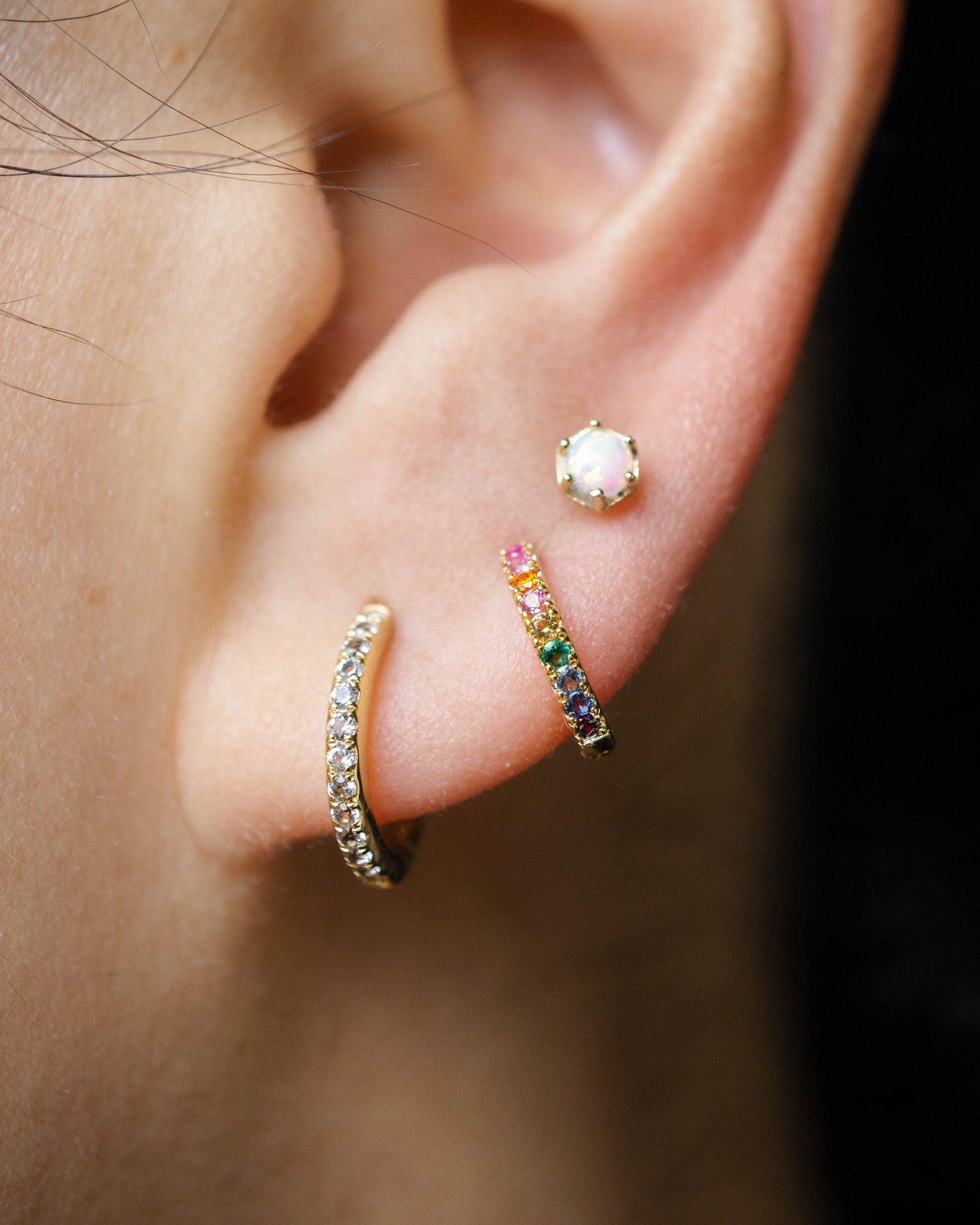 Rainbow Hoop Earrings