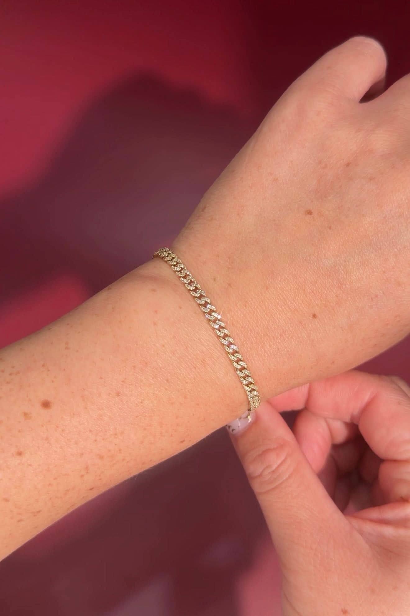 Mini Cuban Pave Bracelet