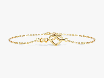 Infinity Heart Birthstone Bracelet