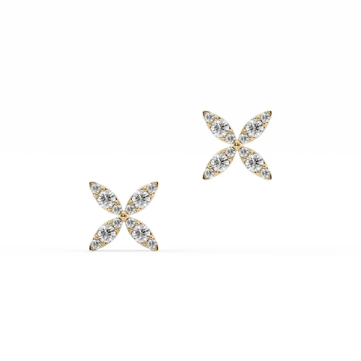 Round Clover Stud Earrings