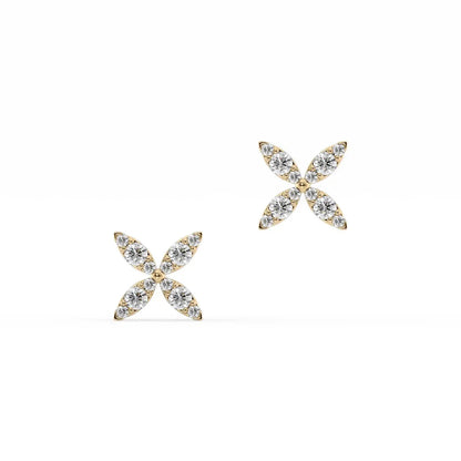 Round Clover Stud Earrings