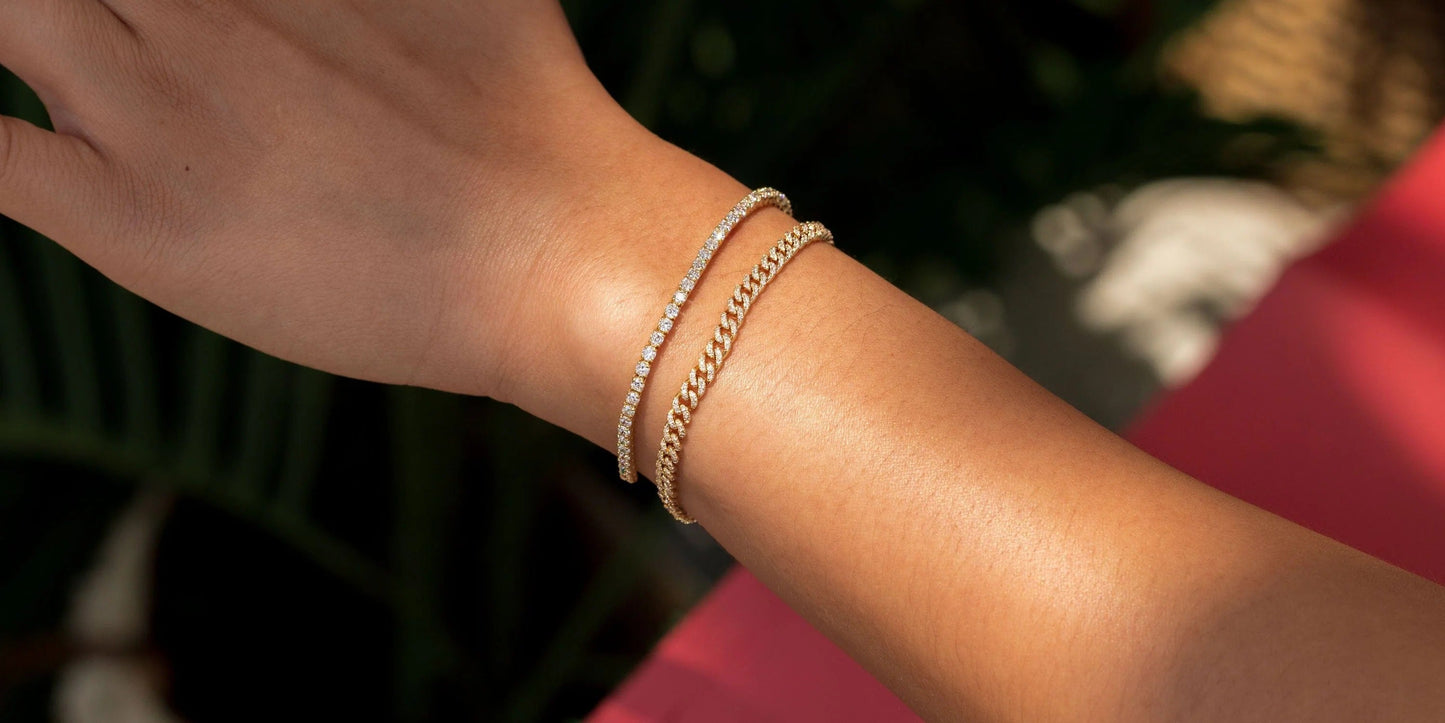 Mini Cuban Pave Bracelet