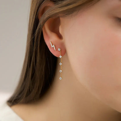 Lightning Bolt Stud Earrings