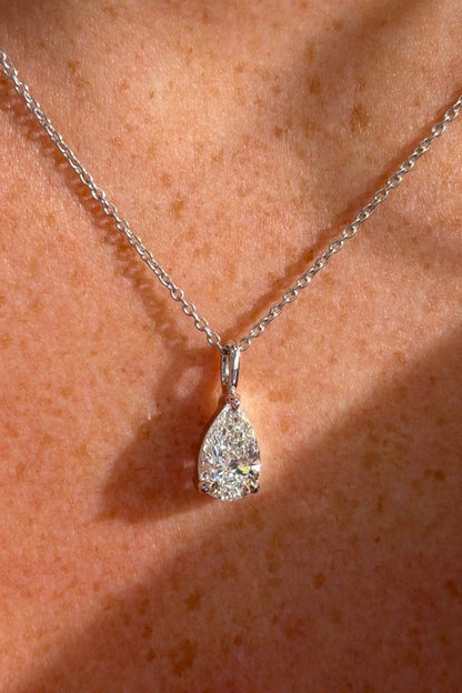 Pear Solitaire Necklace