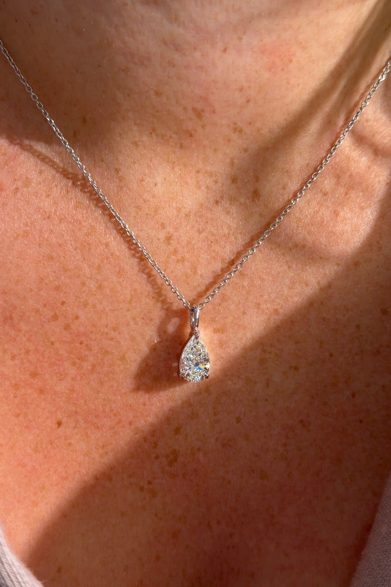 Pear Solitaire Necklace