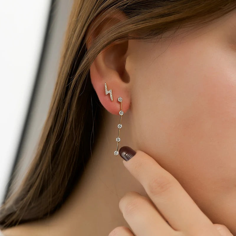 Lightning Bolt Stud Earrings
