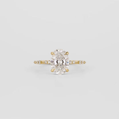 1.5 CT Oval Shaped Dainty Moissanite Engagement Ring