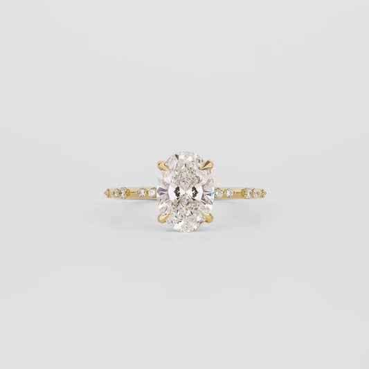 1.5 CT Oval Shaped Dainty Moissanite Engagement Ring
