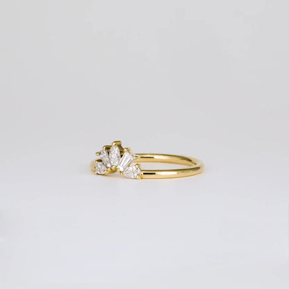 0.35 TCW Pear, Marquise & Tapered Baguette Shaped Five Stone Moissanite Wedding Band