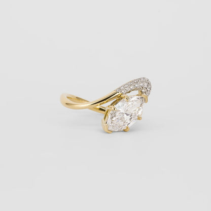 1.5 CT Oval Shaped Pave Moissanite Engagement Ring