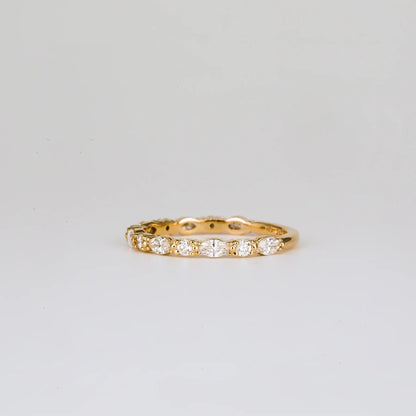 0.2 TCW Round & Marquise Shaped Half Eternity Moissanite Wedding Band
