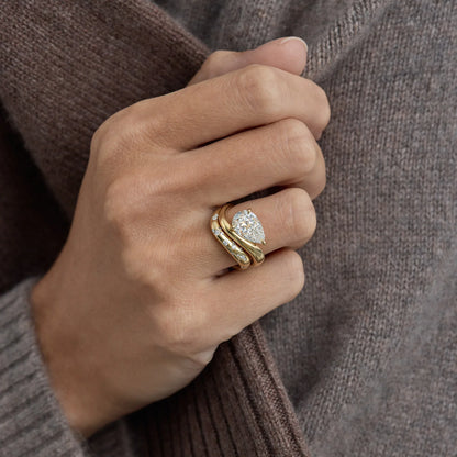 Timeless 0.1 TCW Round Stones Celestial Style Moissanite Diamond Wedding Band