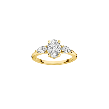 Timeless 1.1 CT Oval Cut 3-Stones Moissanite Diamond Engagement Ring