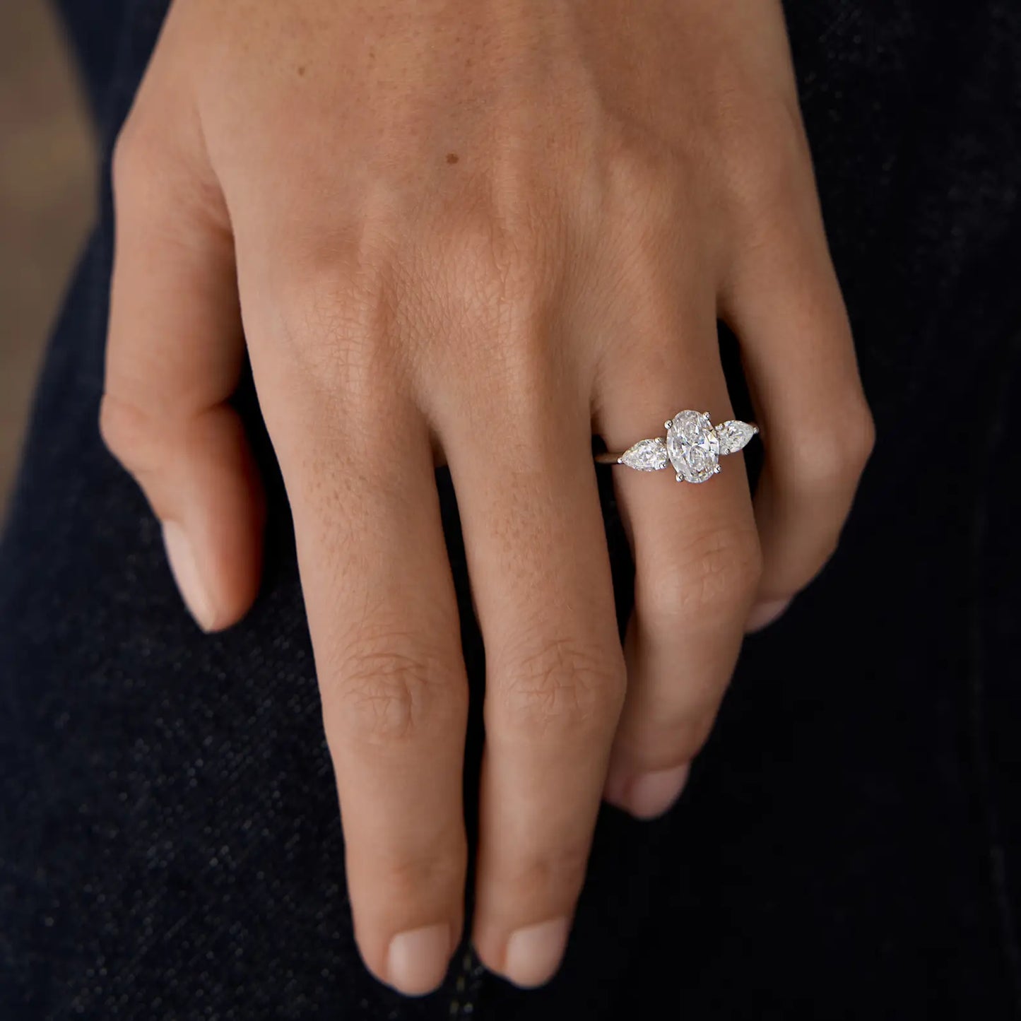 Timeless 1.1 CT Oval Cut 3-Stones Moissanite Diamond Engagement Ring