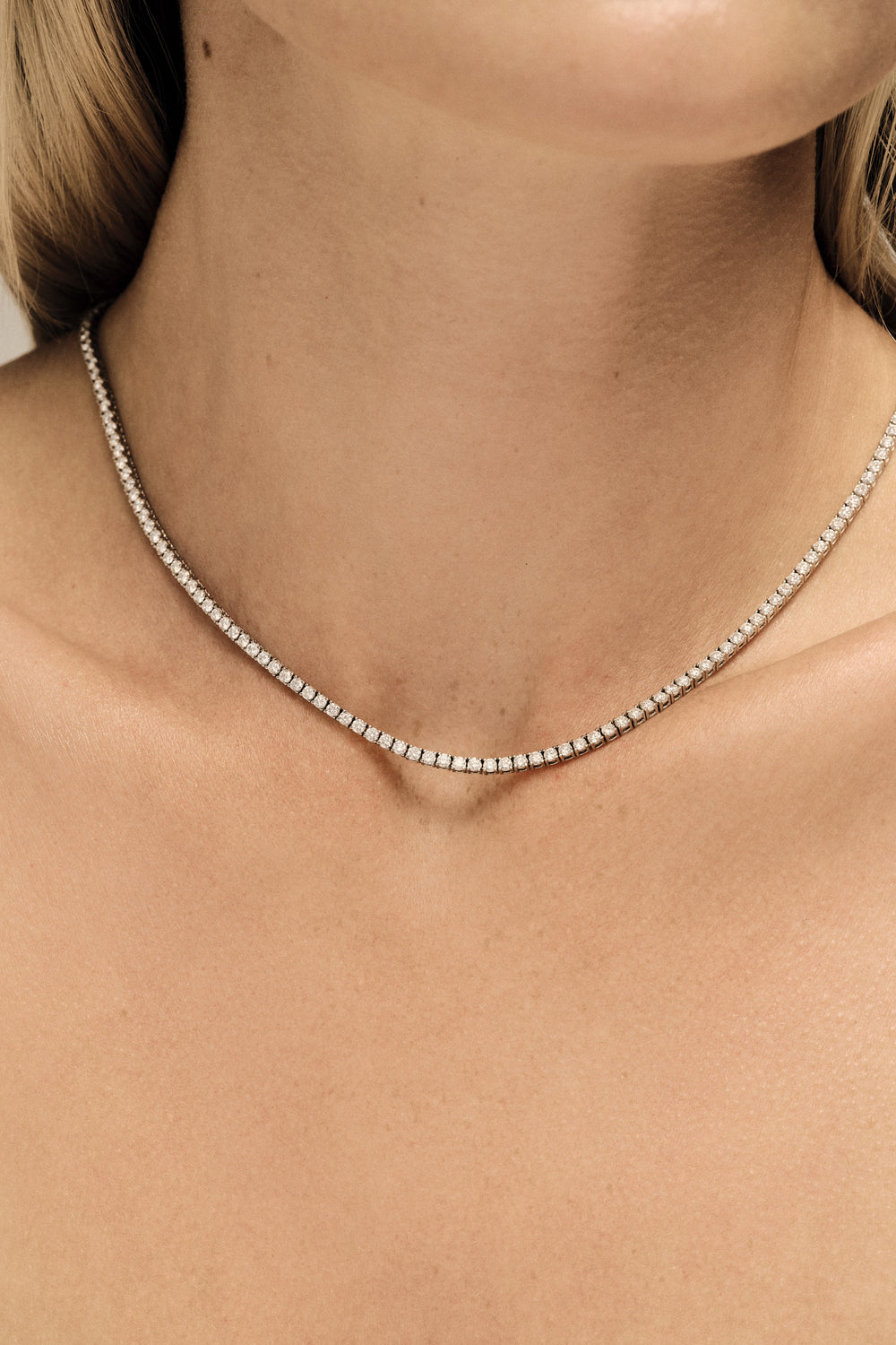4.5 TCW Round Moissanite Diamond Tennis Necklace