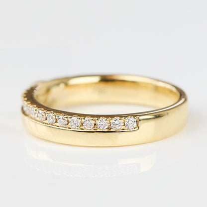 0.25 TCW Round Shaped Half Eternity Lab Grown Diamond Wedding Band