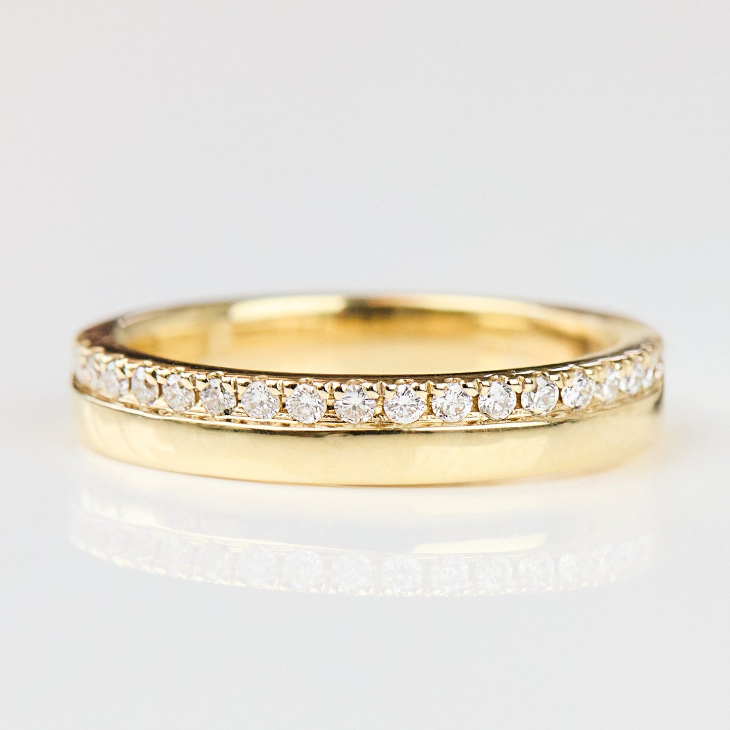 0.25 TCW Round Shaped Half Eternity Lab Grown Diamond Wedding Band