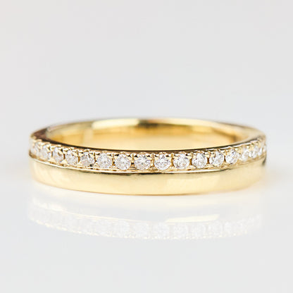 0.25 TCW Round Shaped Half Eternity Lab Grown Diamond Wedding Band