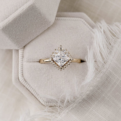 Marquise Shaped Three Stone Lab Grown Diamond Engagement Ring