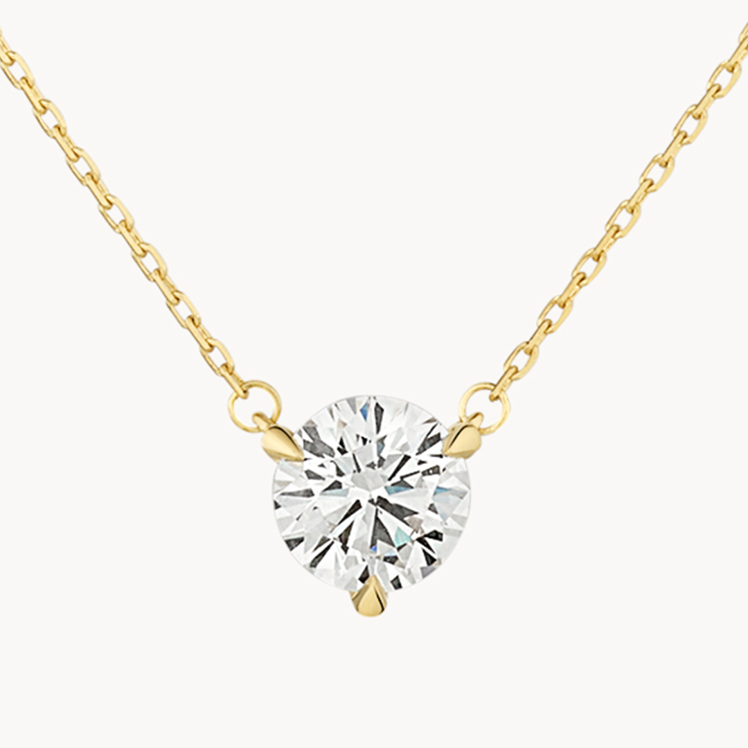 0.74 CT Round Cut Solitaire Moissanite Necklace