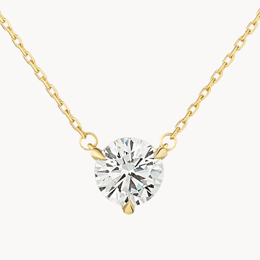 0.74 CT Round Shaped Solitaire Moissanite Necklace