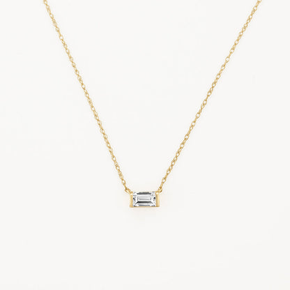 0.27 CT Baguette Solitaire Moissanite Necklace