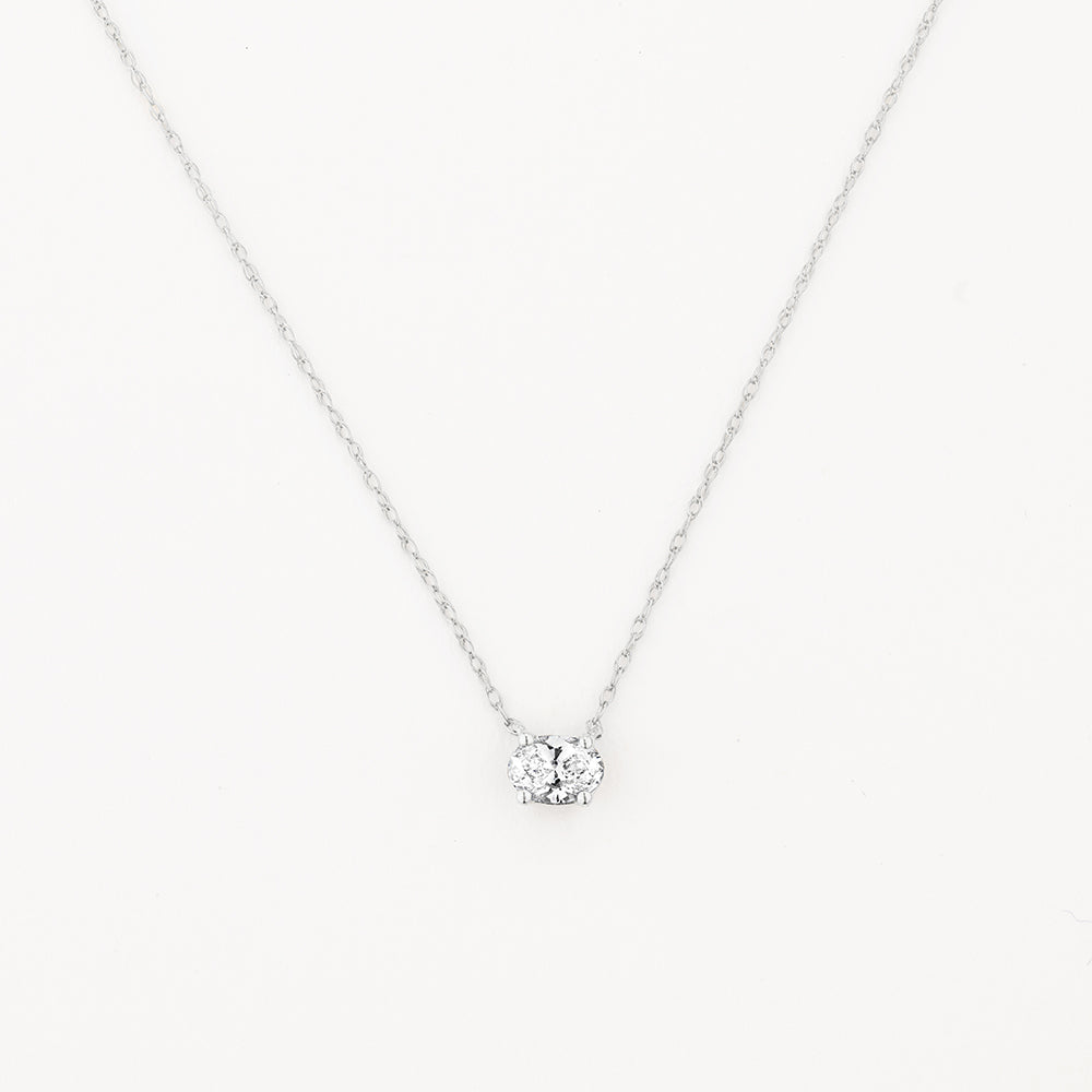 0.27 CT Oval Shaped Solitaire Moissanite Necklace