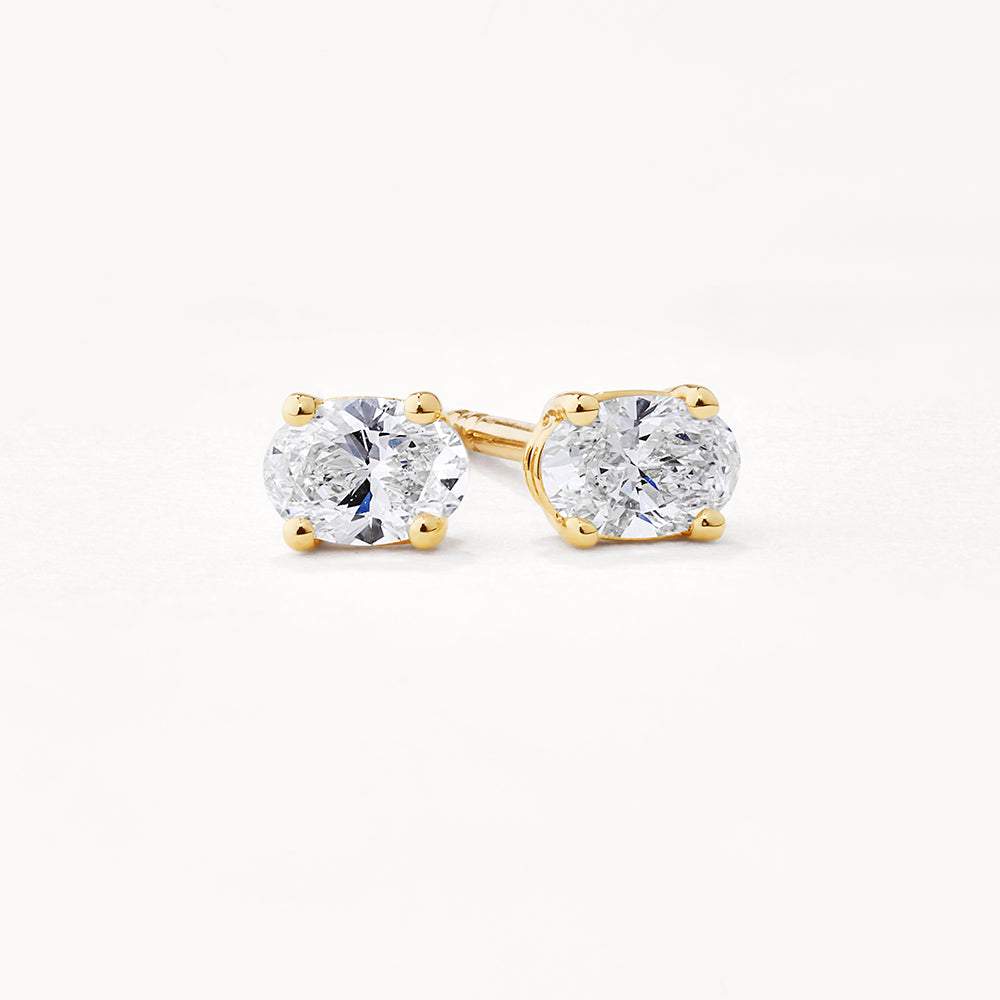 0.54 TCW Oval Cut Moissanite Studs Earrings