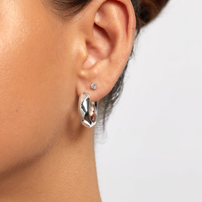 0.22 TCW Round Shaped Moissanite Stud Earrings
