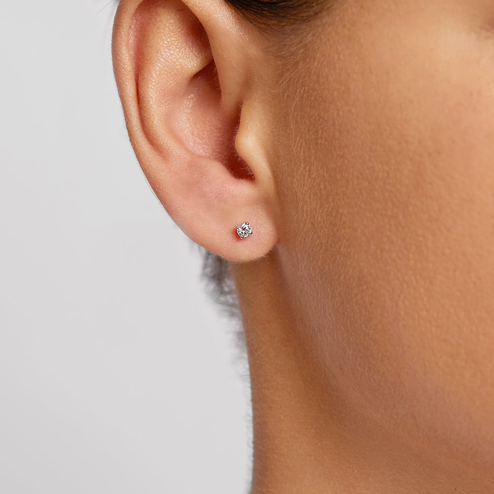 0.22 TCW Round Shaped Moissanite Stud Earrings