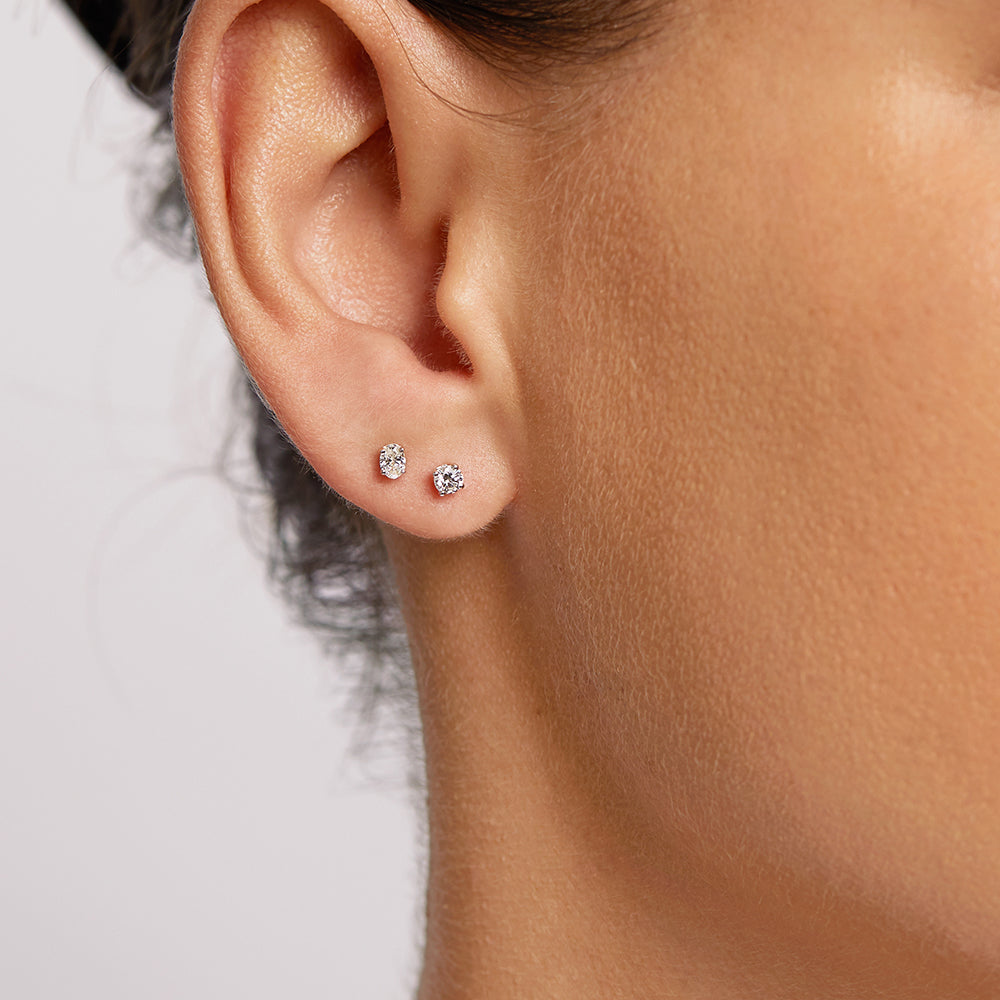 0.22 TCW Round Shaped Moissanite Stud Earrings