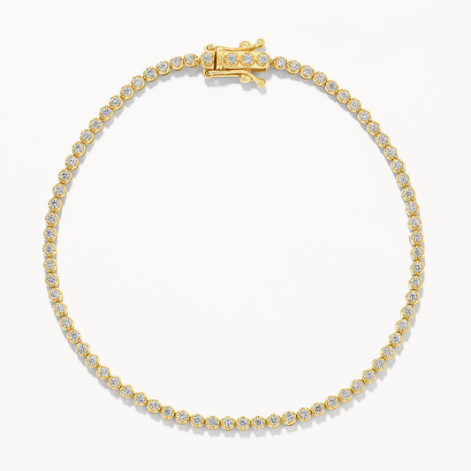 6.84 TCW Round Shaped Tennis Moissanite Bracelet