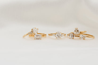 Marquise Shaped Three Stone Lab Grown Diamond Engagement Ring