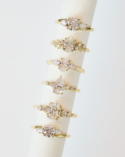 Marquise Shaped Three Stone Lab Grown Diamond Engagement Ring