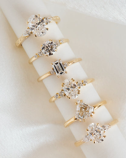 Marquise Shaped Three Stone Lab Grown Diamond Engagement Ring