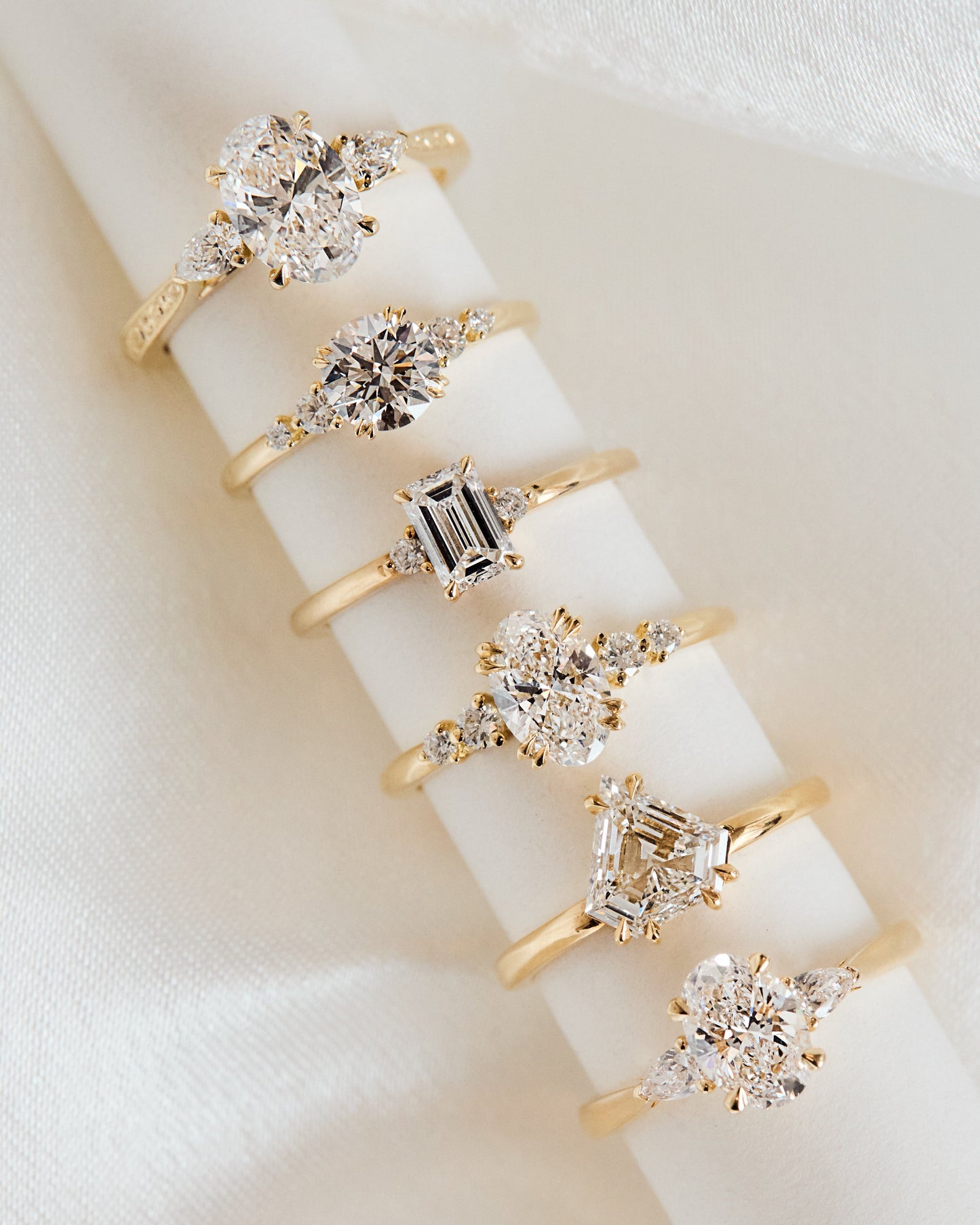 Marquise Shaped Three Stone Lab Grown Diamond Engagement Ring