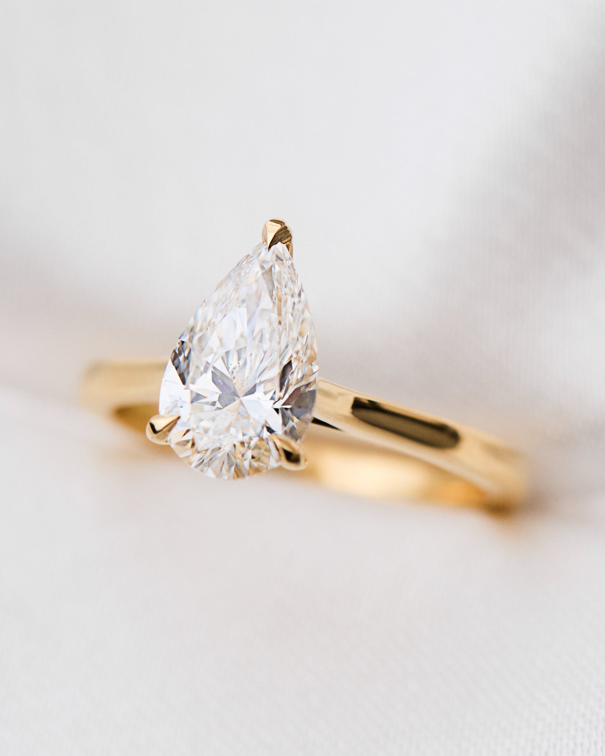 Marquise Shaped Three Stone Lab Grown Diamond Engagement Ring