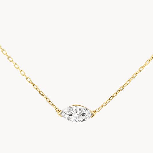 0.23 CT Marquise Shaped Solitaire Moissanite Necklace
